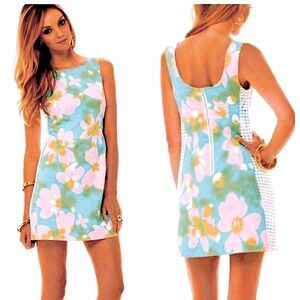 NWOT Lilly Pulitzer Delia Shift Shorley Blue Floral Dress Size 8